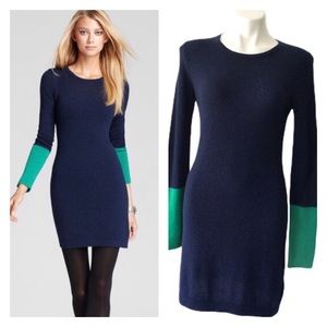 Theory Jiya Blue/Green Cashmere Sweater Dress